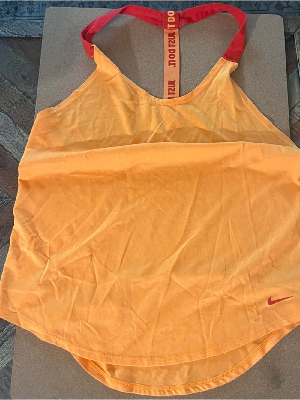 Nike dry fit Orange Tank Top with Red Strap size small